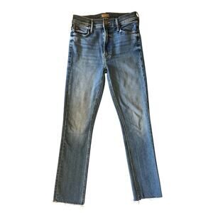 MOTHER Mid Rise Dazzler Ankle Fray Jean in Riding The Cliffside Sz 24  Straight